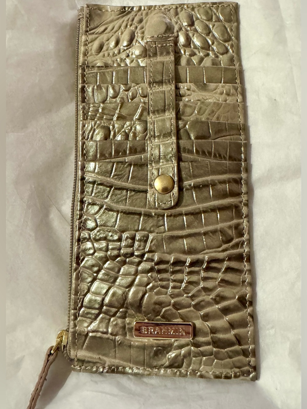Brahmin Hemlock Melbourne Croc-Embossed Leather Card-Holder